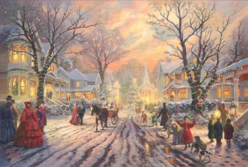 Thomas Kinkade Painting - Un cuento de Navidad victoriano Thomas Kinkade